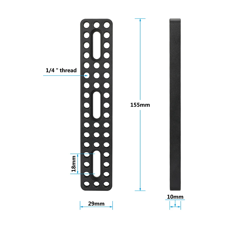 CAMVATE Camera Baseplate Extension Long Cheese Plate With Multiple 1/4\