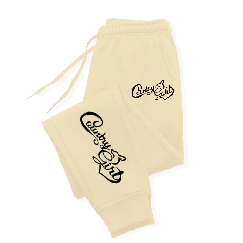 

Country Girl Printing Trousers Sport Fashion Women Sweatpant Warm Drawstring Sweatpants For Women Drawstring Pocket Women