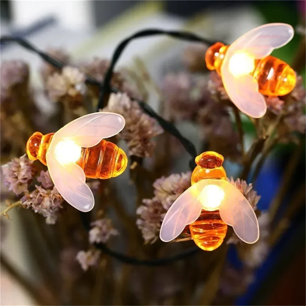 Solar Bee Light Indoor Outdoor Garden Fairy Light Wedding Party Tree Courtyard Simulation Bee Decorations Christmas Easter