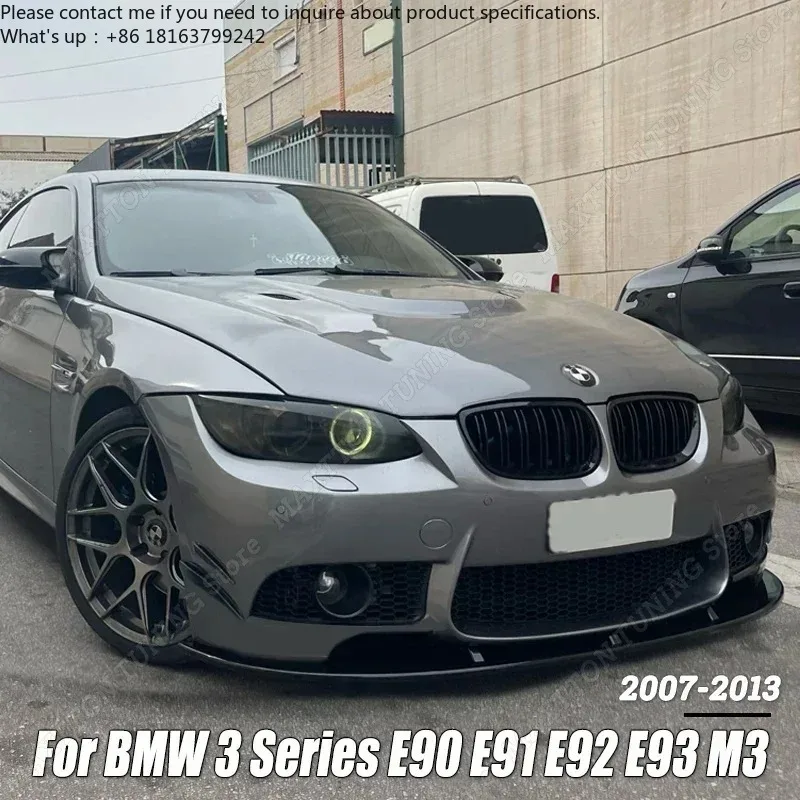 

For BMW 3 Series E90 E91 E92 E93 M3 2007-2013 Car Front Bumper Lip Splitter Spoiler Diffuser Guard Gloss Black Accessories