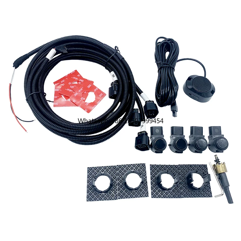 

No ECU Reverse Backup Radar Kit 4 Digital Sensors LED Display Buzzer