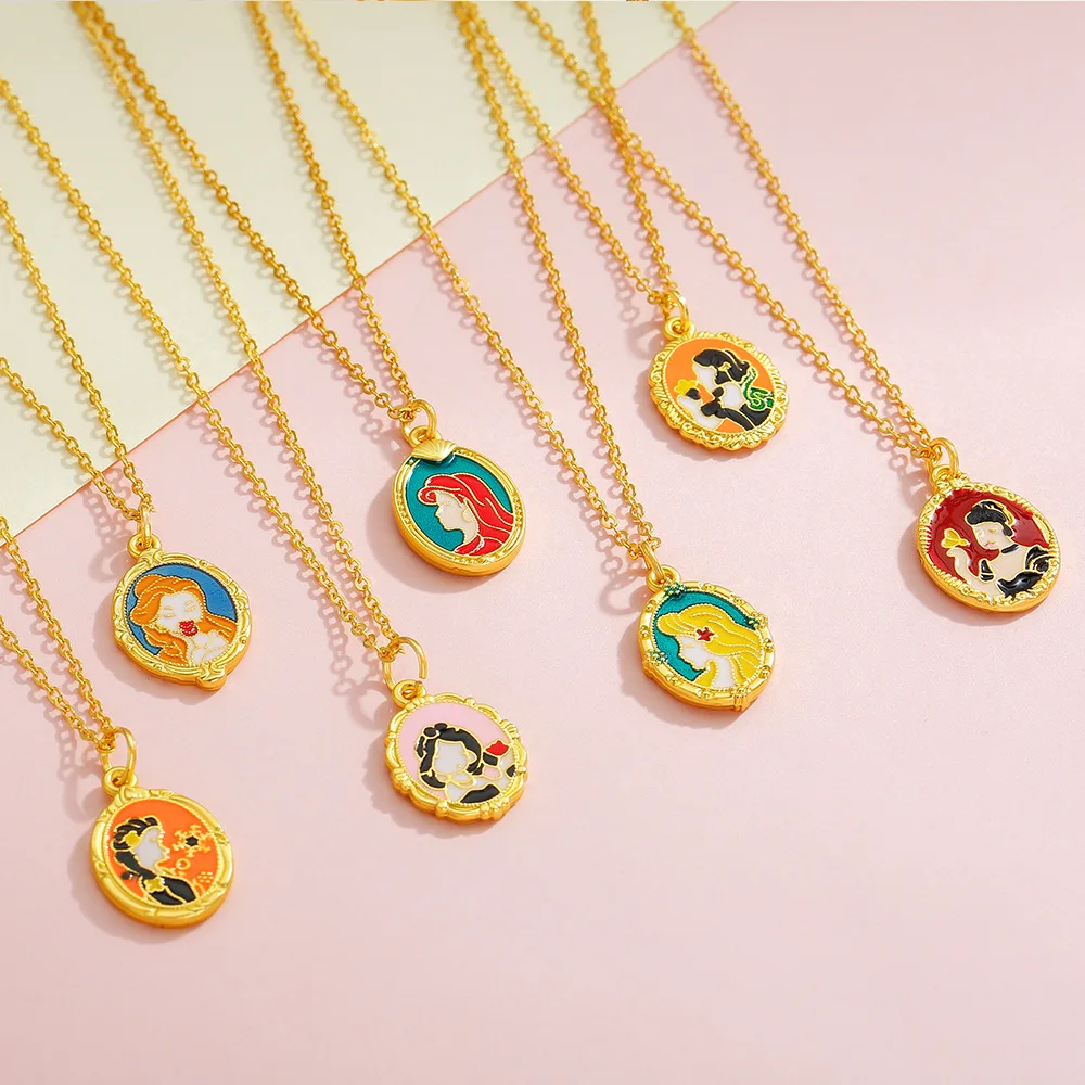 Sandgold blue oil-dripping bracelet pendant, Seven Princess Ariel Mermaid pendant, children's diy accessories, handcrafted