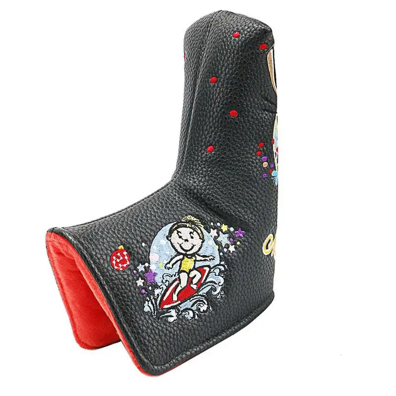 Golf Putter Cover Magnetic Closure PU Leather Headcovers Waterproof Golf Iron Head Cover For Blade Putter Accessories Supplies