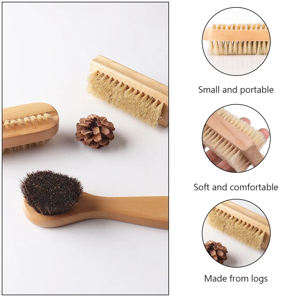 

3Pcs Wooden Nail Brush Pig Bristles Compact Hand Cleaning Tool Deep Fingernail Foot Scrubbing Brush Reliable Skin Care