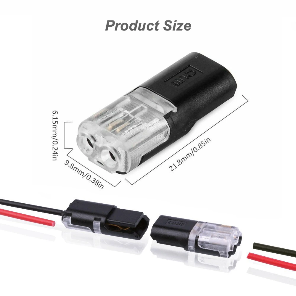 10 قطعة 2pin موصل سلك قابل للتوصيل سريع لصق كابل كهربائي محطات تجعيد الأسلاك الأسلاك 22-20AWG LED موصلات السيارات #4