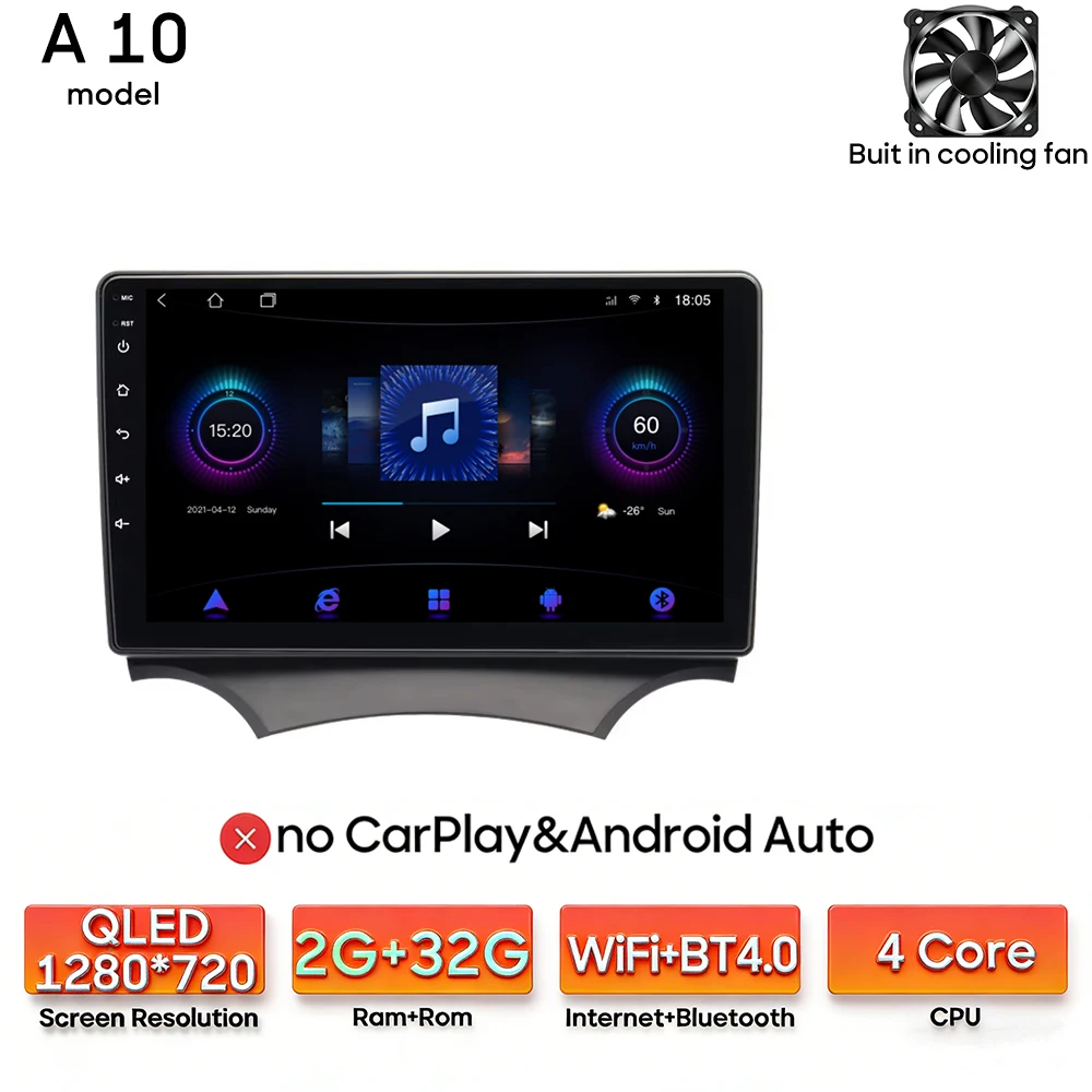 Android 16 voor Ford KA K2 2008 - 2014 Audioscherm Autoradio Videomultimediaspeler Carplay + Android Auto Navigatie GPS 2din