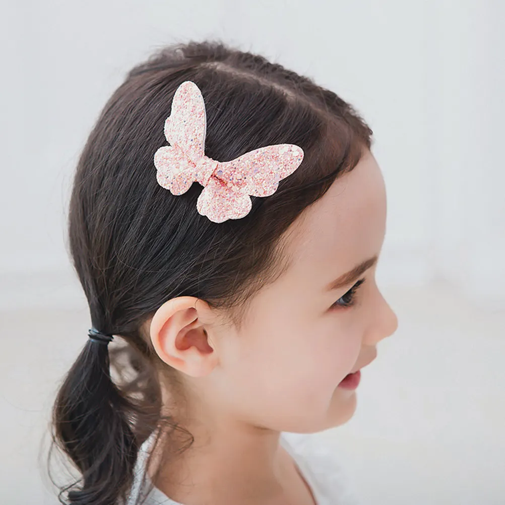 

5Pcs Sparkling Sequins Hair Clips for Girls Toddlers Newborns Shaped Barrettes with Rhinestone Accents for Bangs Ponytail Daily