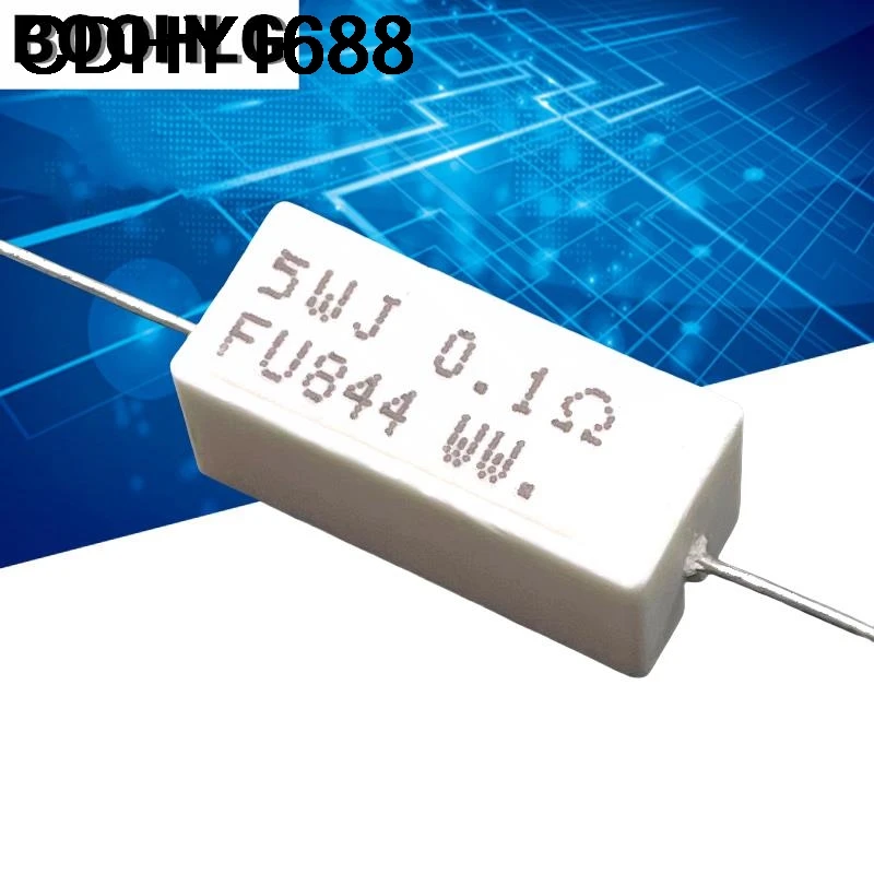 10 Stück 0,1 Ohm 0,1 R � �   5W 5W axialer Kupferfuß-Audio-Keramik-Zementwiderstand