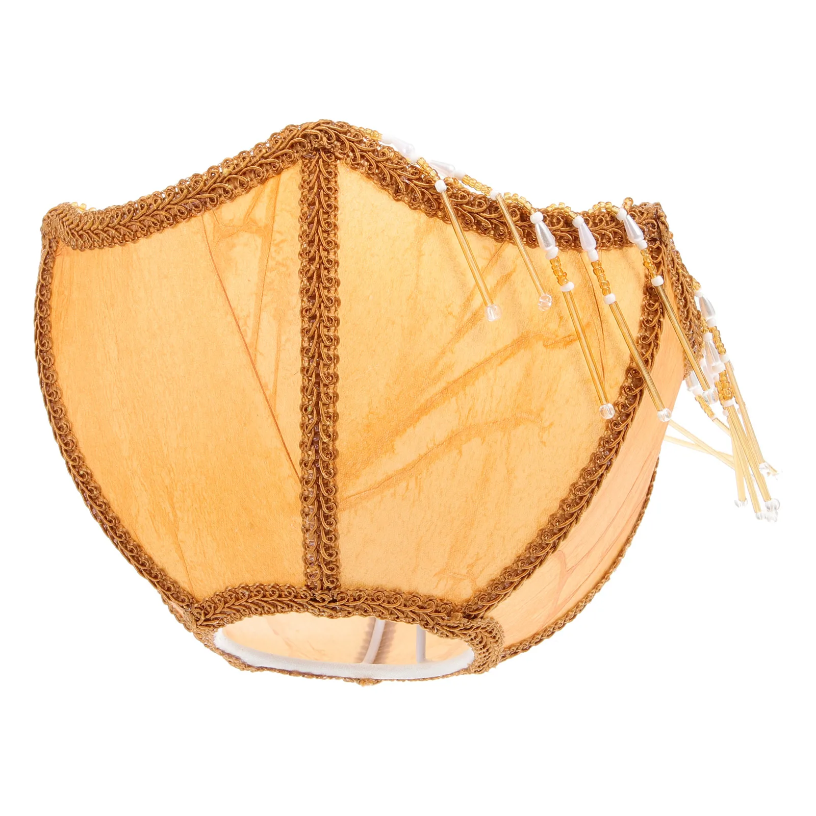 مظلة على شكل عاكس الضوء الحديد القماش الجدول غطاء مصباح الملكي الإسكالوب جرس شرابة هامش ديكور للمنزل فندق #1