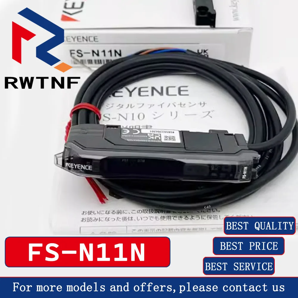 ยี่ห้อใหม่ของแท้ FS-N11N KEYENCE สายเคเบิล NPN ดิจิตอลเครื่องขยายสัญญาณไฟเบอร์ออปติกเซนเซอร์