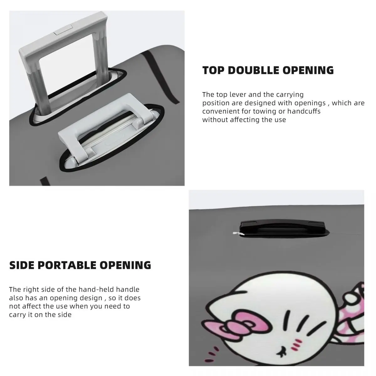 Capa de mala personalizada Hello Kitty Spider Man à prova de poeira protetor de bagagem para 18-32 polegadas