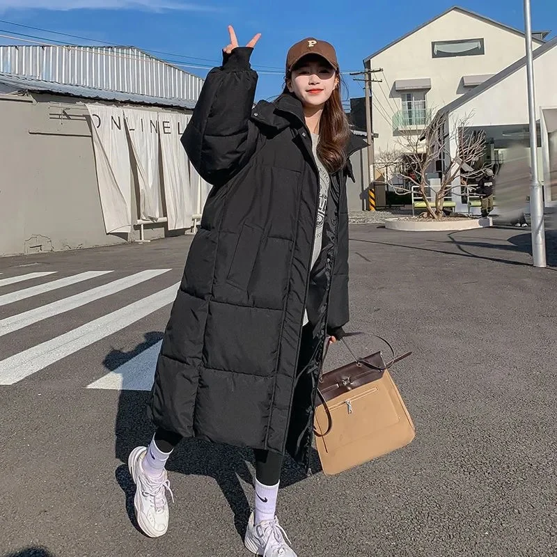 2025 nieuwe Winter Lange Parka Waterdicht Dons Katoen Gewatteerde Jas Vrouwen Mode Capuchon Dikke Warme Sneeuw Jas Vrouwelijke Bovenkleding