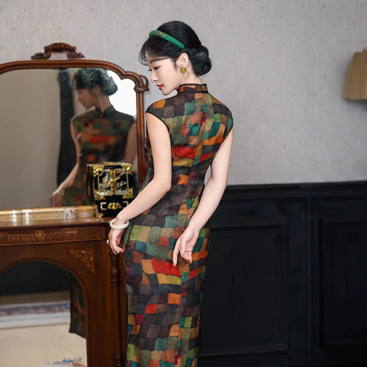 Yourqipao الصينية التقليدية شيونغسام المرأة فستان سهرة طويل تشيباو 2026 تنورة السنة الجديدة #5