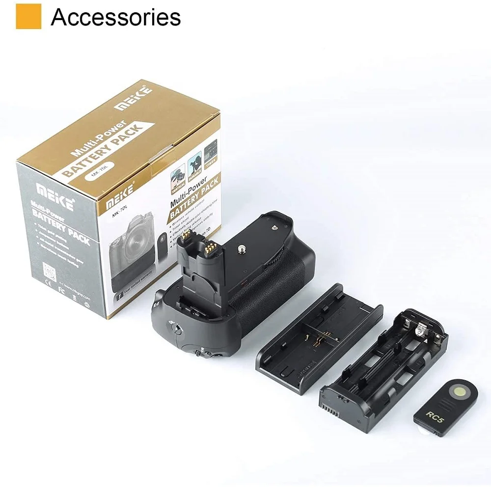 Meike MK-7DL プロフェッショナル LCD タイマー垂直バッテリーグリップホルダー Canon EOS 7D デジタル一眼レフカメラ用