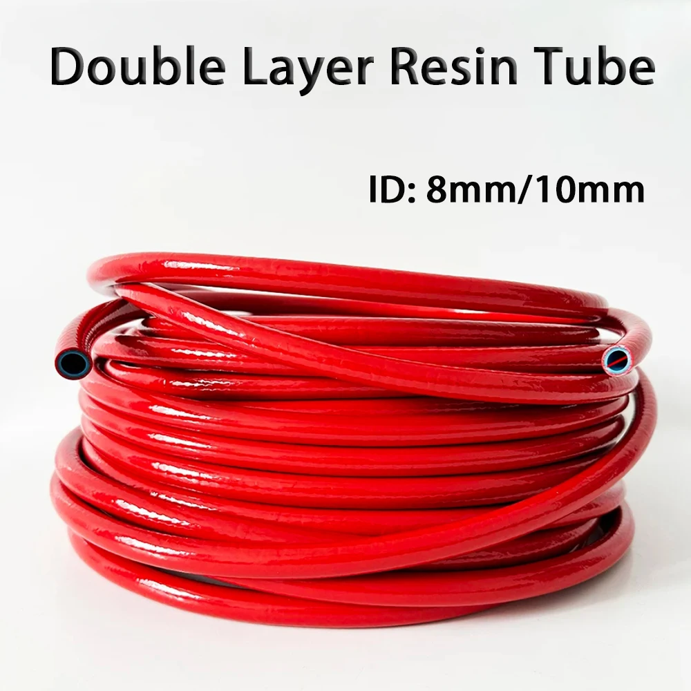 

1-10M Fuel Pipe Resin Wire-clamping Oil-resistant Diesel Oil Hose Double-layer Resin Oil Pipe Red/Black