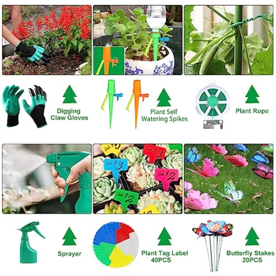 84 PCS Garden Tools Set with 10pcs Succulent Tools 6pcs Large Heavy Duty Aluminum Gardening Hand Tools 12.5IN Includes Garden T