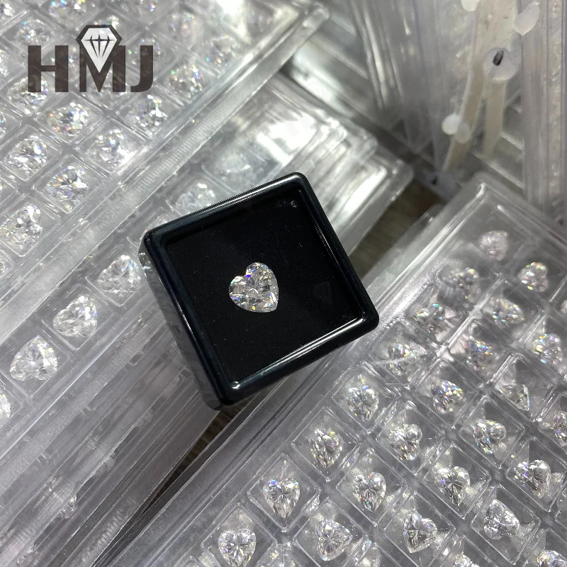 Moissanite Loose Stone Heart Cut D Color VVS1 Clarity with Report Pass Diamond Tester Jewelry Rings Earrings Making Wholesale