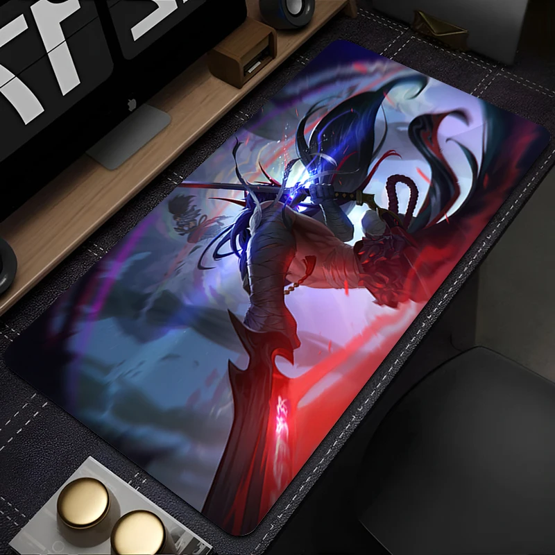 

League of Legends Yone Mousepad XXL Non Slip Rubber Keyboard Rug PC Gaming Extended Desk Mat Laptop Cool Anime Gamer Mouse Pad
