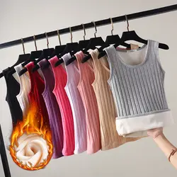 Thermal Shirt Women Sleeveless Elastic Velvet Vest Women Thermal Top Sling Warm Underwear Women Soft thermo shirt women Sexy 2XL