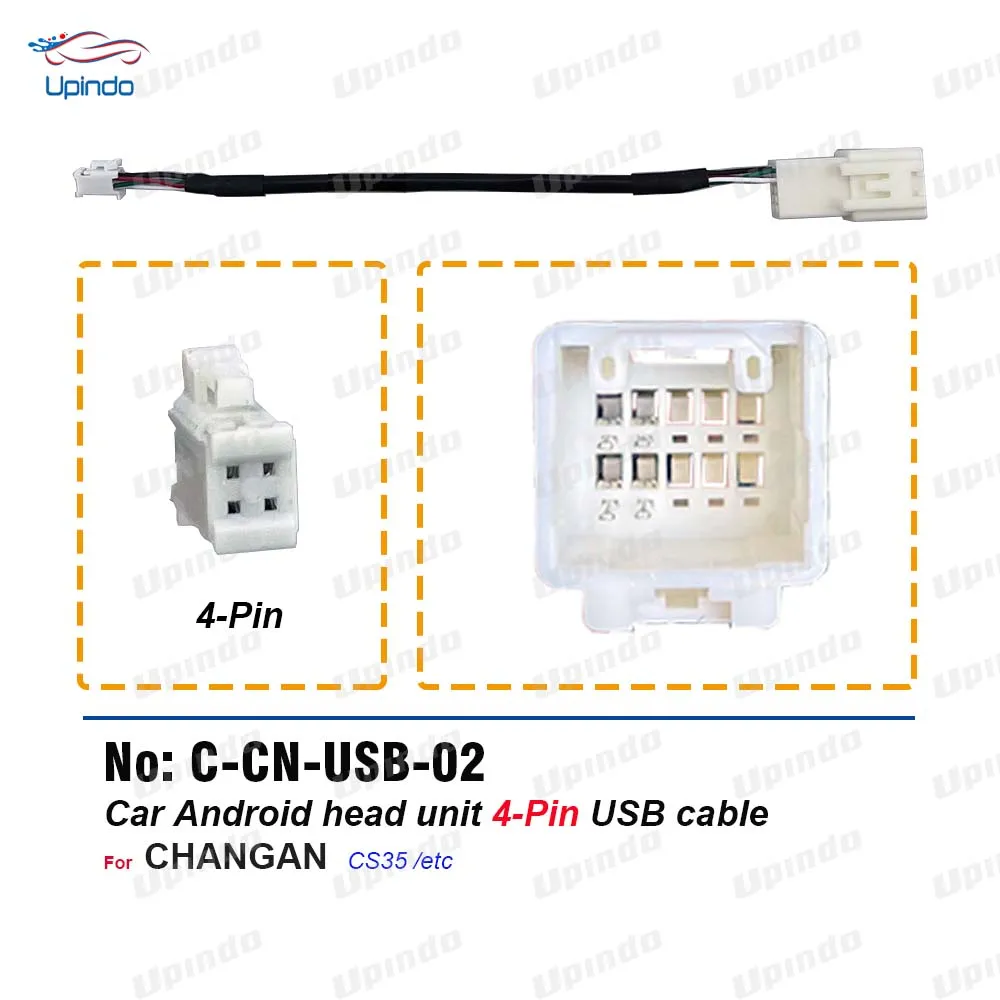 

Android Head unit 4-pin USB Cable Wiring Harness Socket Adapter Car Radio Connector for Changan CS35