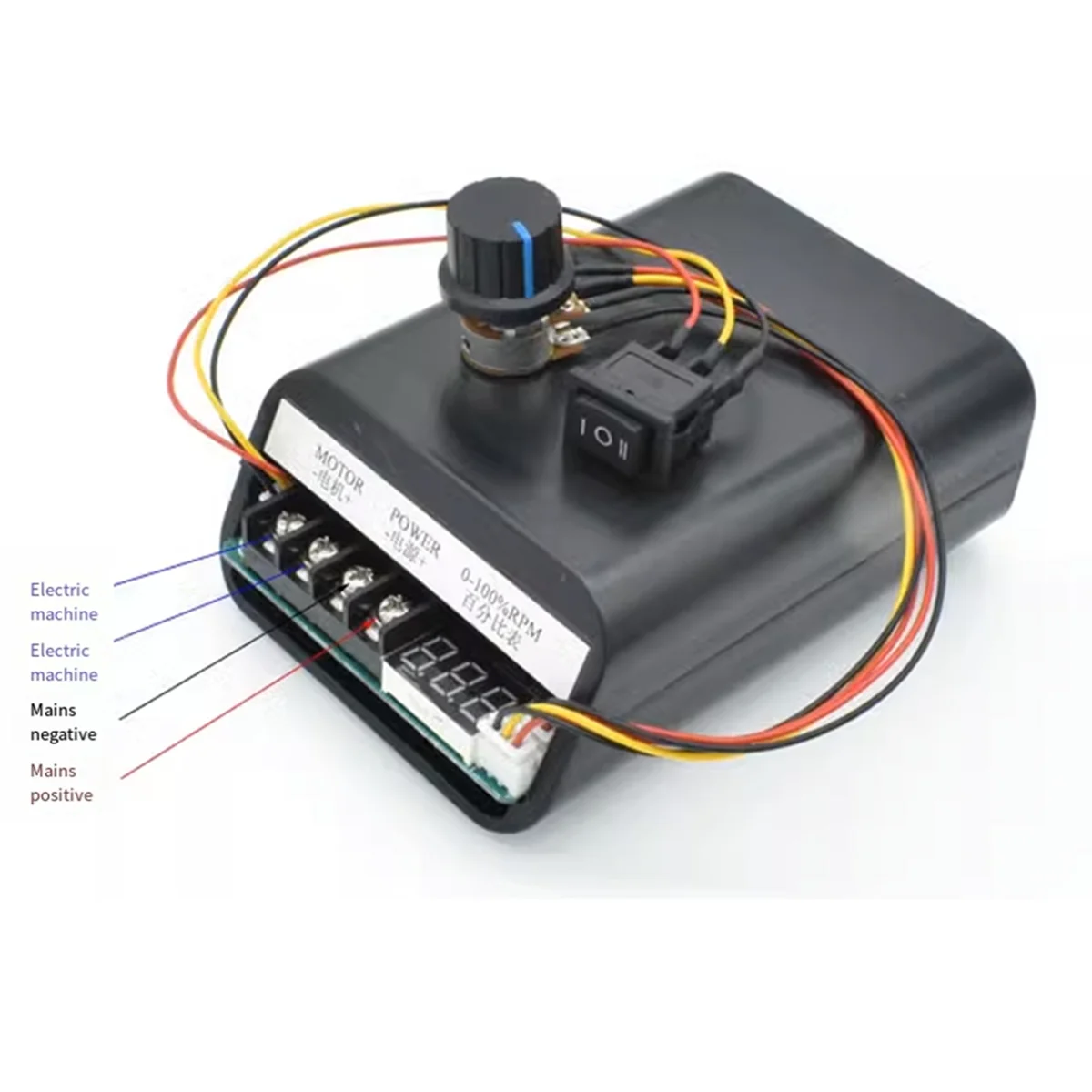 ABZV-DC 10-55V 60A PWM controlador de velocidad del Motor 0-100% RPM LED Digital ajustable CW CCW interruptor de Control de Motor inverso adelante