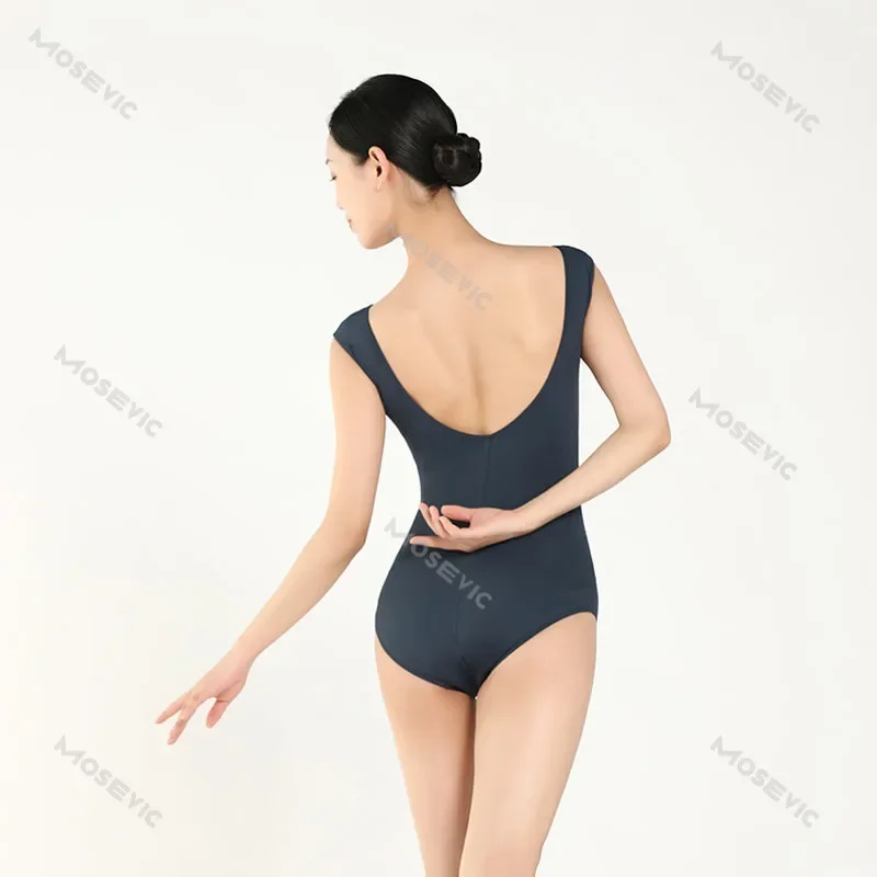 Women Ballet Dance Leotards Ballerina Gymnastics Leotard Bodysuits Mesh Splice Adult Ballet Dance Wear