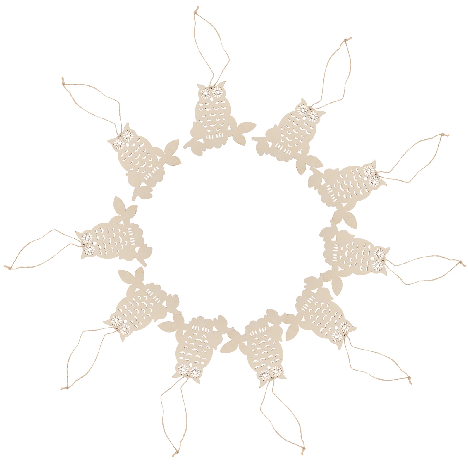 

Owl Wood Chip Pendant Halloween Supplies Unpainted Party Craft Baubles Indoor Decorations Cute Adorn