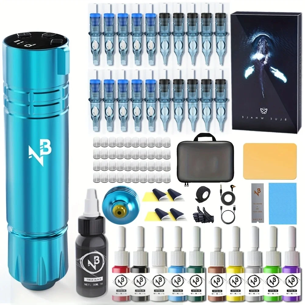 

Goldplume Tattoo Gun Kit, Classy Complete Kit, Built-In Long-Lasting 1500Mah Large-Capacity Power Supply and Japanese High-Quality Brushless Motor, Classy Tattoo Kit, Blue Premium Model, Tattoo Master's Tattoo Supplies and Collectibles