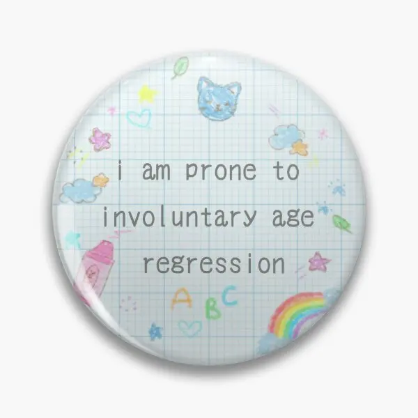 Involuntary Age Regression Awareness  Soft Button Pin Metal Jewelry Funny Cartoon Creative Badge Fashion Cute Lover Gift Brooch