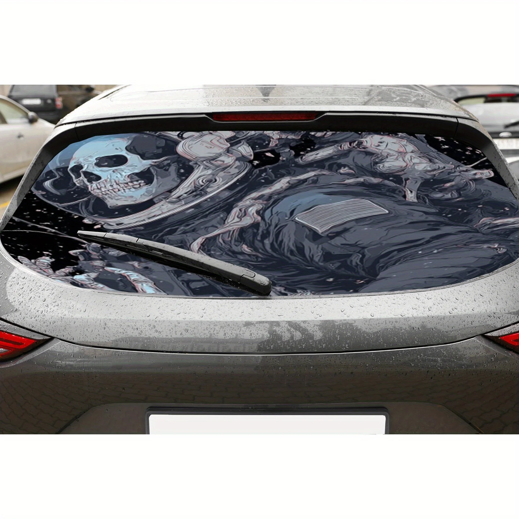 

Skeletal astronaut PVC material self-adhesive waterproof car rear window sticker, easy to paste without falling off, waterproof