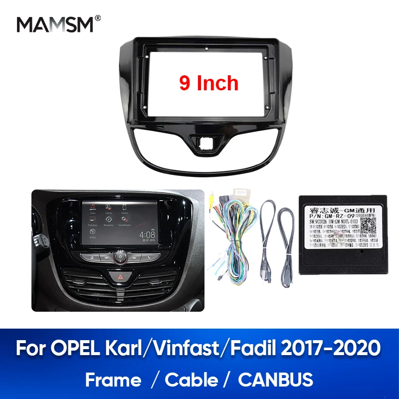 

MAMSM 2017-2020 For OPEL Karl/Vinfast/Fadil Car Radio Fascia Panel Facia Cover Frame Cable Canbus Wire Coneder Decoder Harness