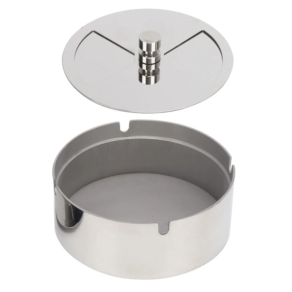 2pcs-stainless-steel-stainless-steel-ashtray-rainproof-spinning-tray-outdoor-ashtray-with-cover-windproof-tabletop-ashtray