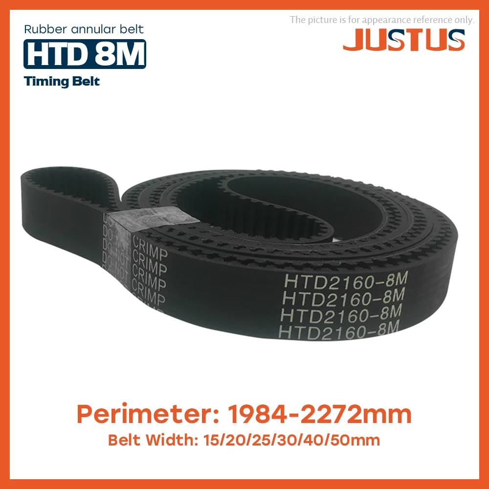 

HTD 8M Timing Belt Has A Circumference Of 1984mm-2272mmmm Width of 15/20/25/30/40/50mm, High Torque Rubber Synchronous Belt