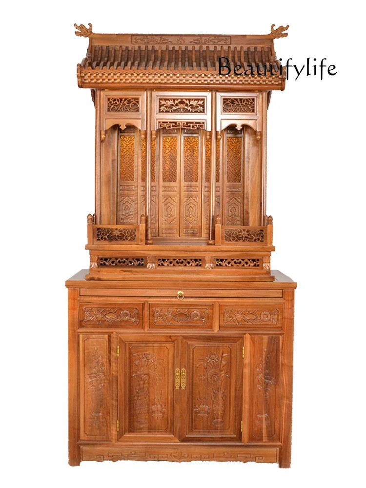 

Buddha Niche with Door Altar Clothes Closet Altar Household Solid Wood Altar Incense Hall Cabinet