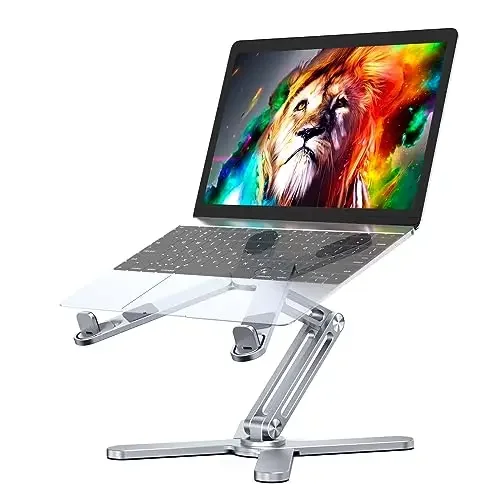 

360 Rotating Base Adjustable Laptop Stand Aluminum Laptop Riser Ergonomic Notebook Stand Holder Compatible with iPad& MacBook