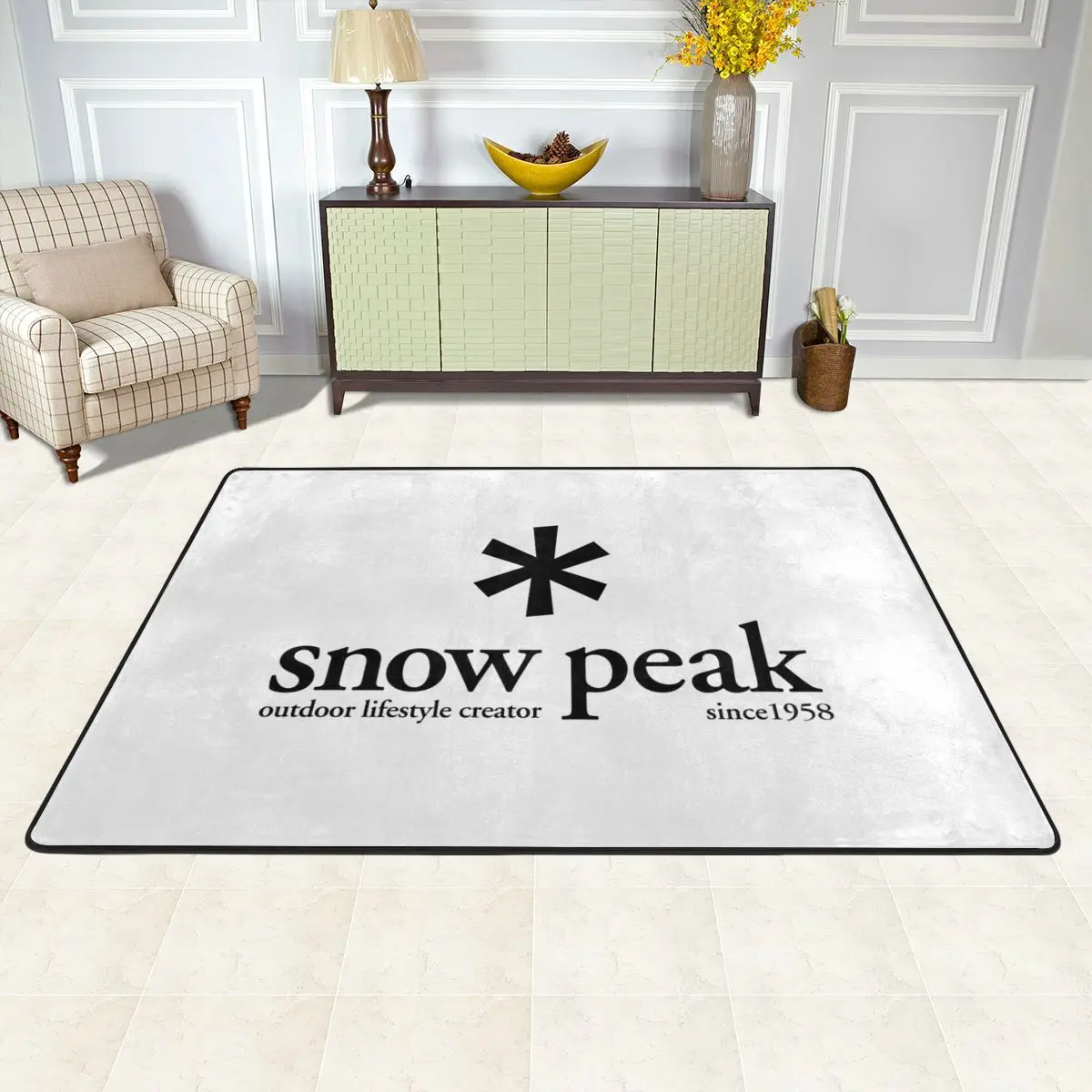 Snow Peak Living Room Rug Carpet Flannel anti-slip floor mat Aesthetic Room Decoration