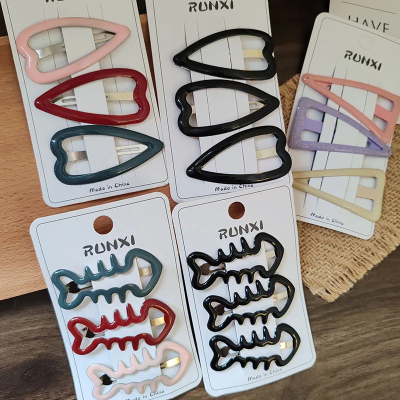 3szt Cute Fish Heart BB Hair Side Clips Hairpin Crab dla dziewczynek Kobiety Dziecko Prezent świąteczny Akcesoria do włosów Ozdoba na głowę