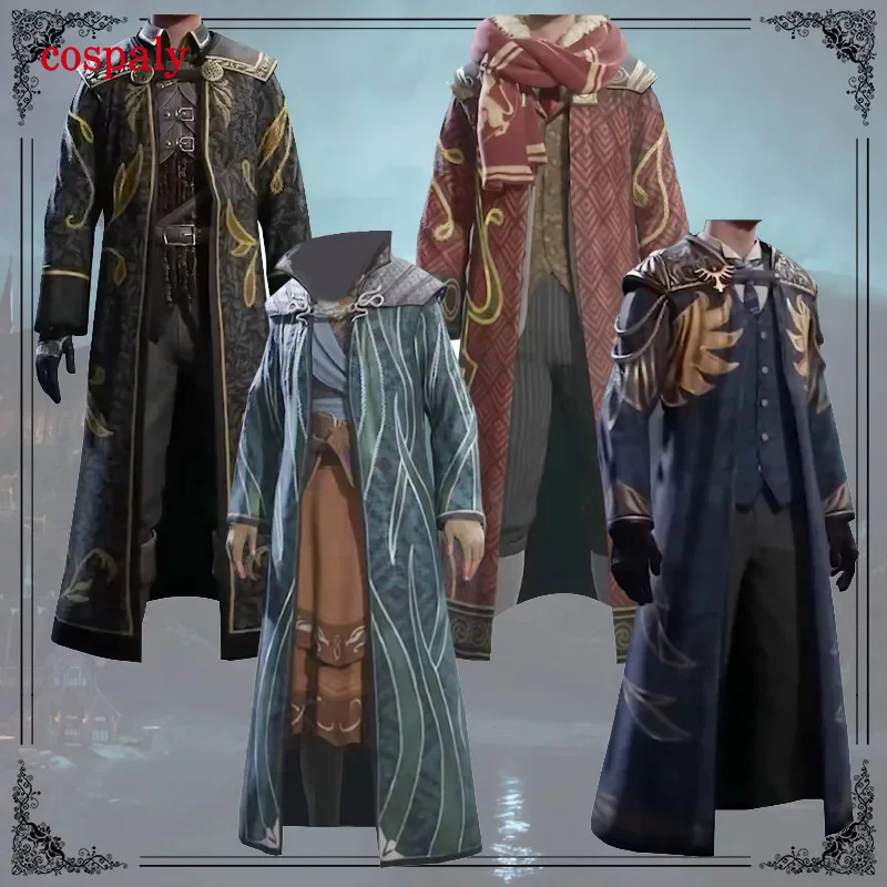 A Game Legacy House Fanatic School Hooded Robe Wizard Cosplay Men Costume Magic Academy Student Roleplay Fantasia Fancy Dress