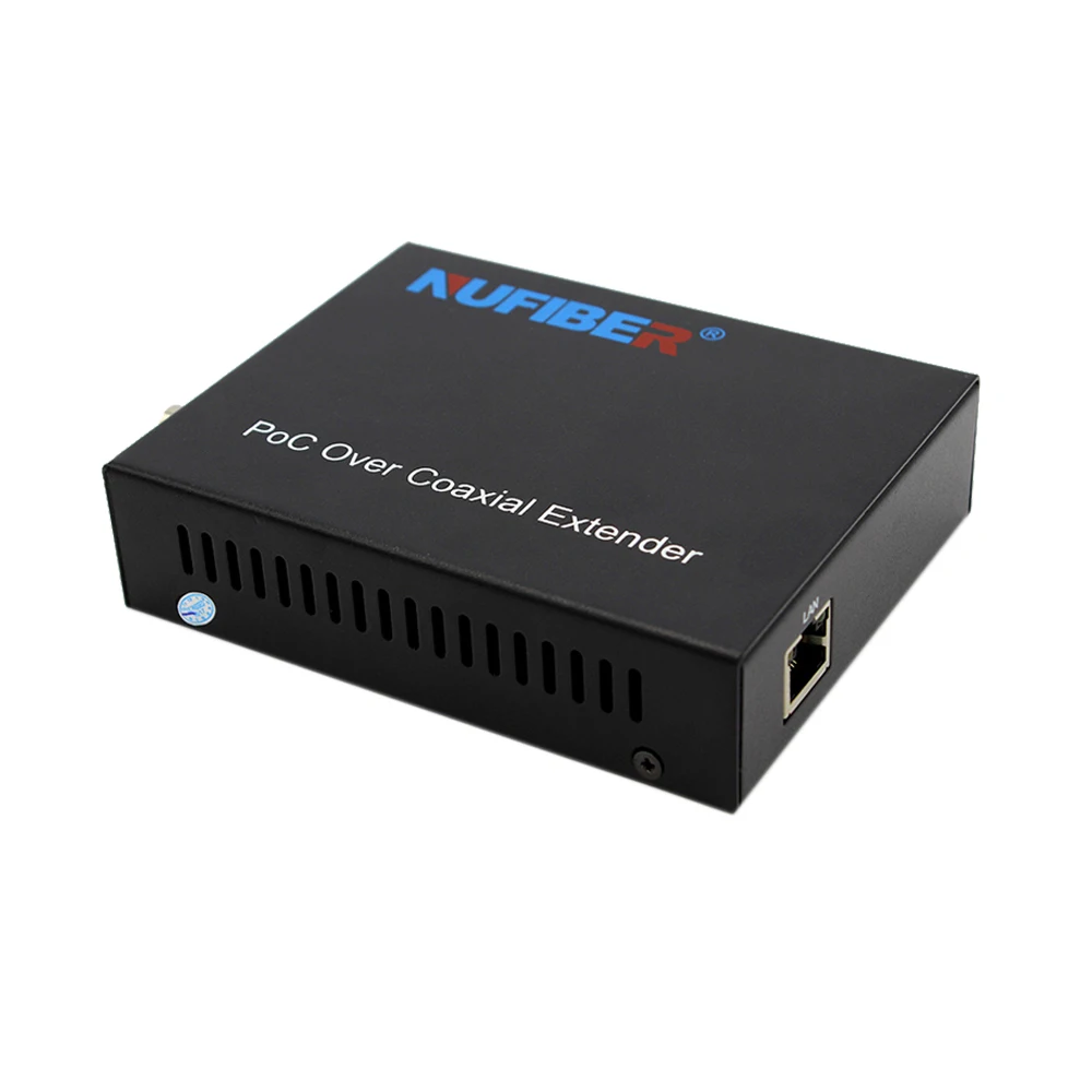 OEM Coxail Converter 10/100M 1*BNC+1*LAN Ethernet over Coaxial Extender with EOC and  POC Transmission Distance 1km