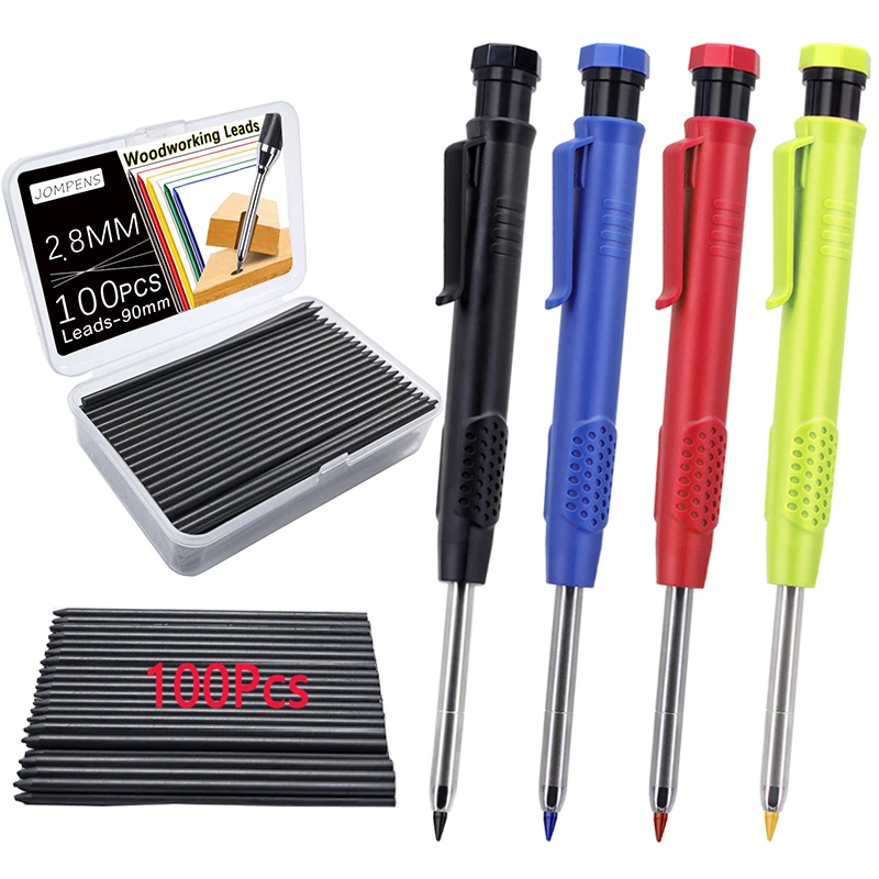 

Набор автоматических карандашей для маркировки деревообработки с глубокими отверстиями 2,8 мм и свинцовым стержнем 100 шт., инструменты для архитектурного инженерного рисования
