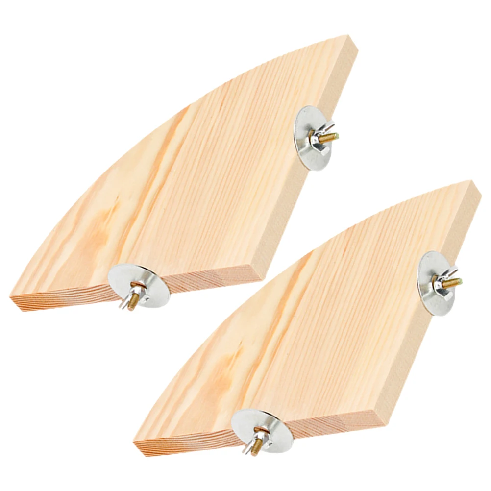 

2Pcs Wooden Parrot Bird Perch Platform Natural Climbing Stand Cage Accessory for Parakeet Cockatiel Exercise Bird Platform