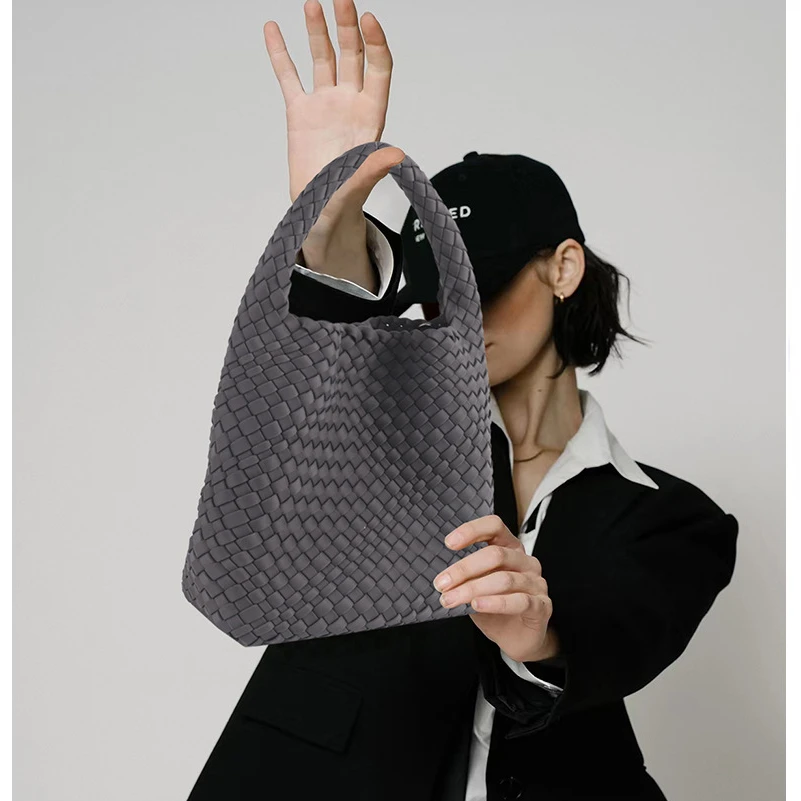 ZR DIARY High Elastic Fabric Woven Bag Women Advanced Texture Handheld Bucket Bag Versatile Crossbody Bags bz815