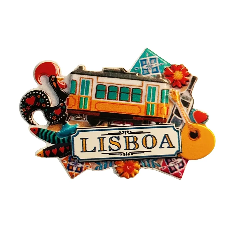 البرتغال، الليسبون، الحافلة، الديك، مجسمة ثلاثية الأبعاد، هدايا تذكارية للسياحة، لوحة الراتنج، ديكور المنزل، مغناطيس الثلاجة