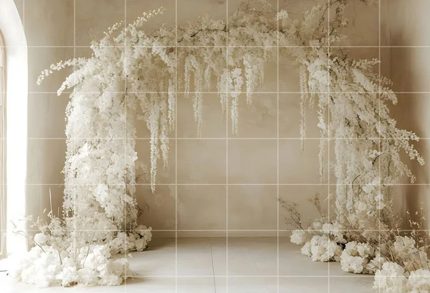 Fondo de fotografía Mehofond tierra Beige crema arco Floral arte adulto maternidad retrato de boda decoración telón de fondo estudio fotográfico