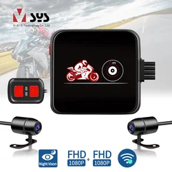 VSYS 1080P Motorcycle Dvr Waterproof Front and Rear Dual Recording Camera Moto Night Vision Suitable for Motorcycles and Scooter