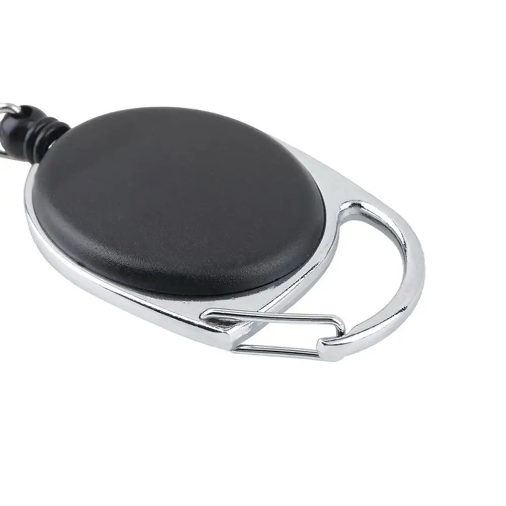 Fly Fishing Zinc Alloy ABS Recoil Chain Clips Belt Keychain Name Tag Card Badge Holder Key Ring Badge Reel Retractable Pull view 2