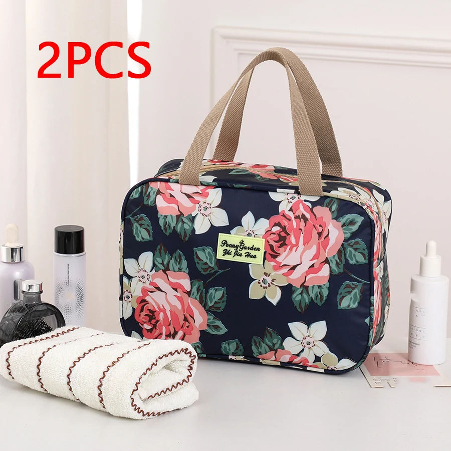 2PCS Large Capacity Portable Handheld Toiletries Storage Bag Outdoor Travel Bath Bath Pocket Waterproof Handheld Shower Bag