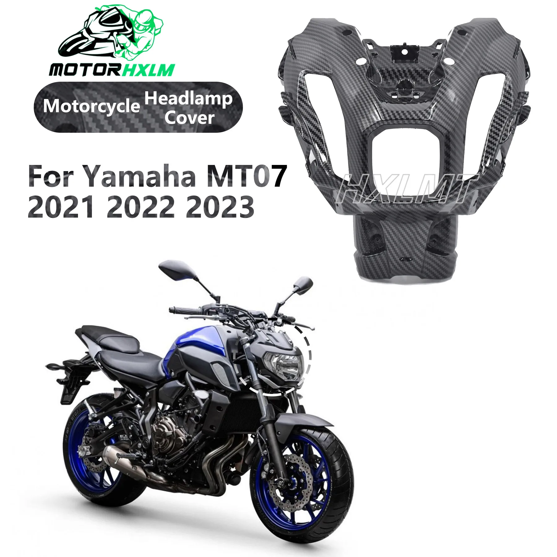 

MT-07 Headlamp Cowl Head Cover Plate Fit For Yamaha MT 07 FZ-07 2021 2022 2023 Motorcycle Inner Front Headlight Cover Fairing