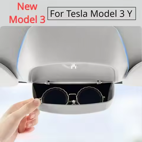 Glasses Box for Tesla New Model 3/Y/3+ Highland 2024 Original Design Sunglasses Sun Visor Clip Card Storage Box Car Accessories