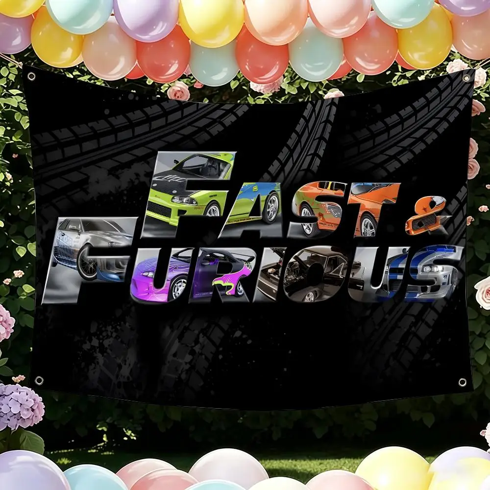 Fast And F-Furious Moive Flags Flag Suitable For Party Club Outdoor Interior Wall Art Decoration Banner Gift